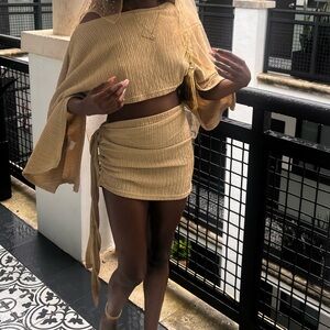 Women's Ribbed Mini Skirt and top